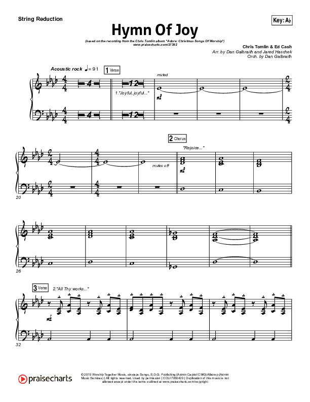 Hymn Of Joy String Pack (Chris Tomlin)