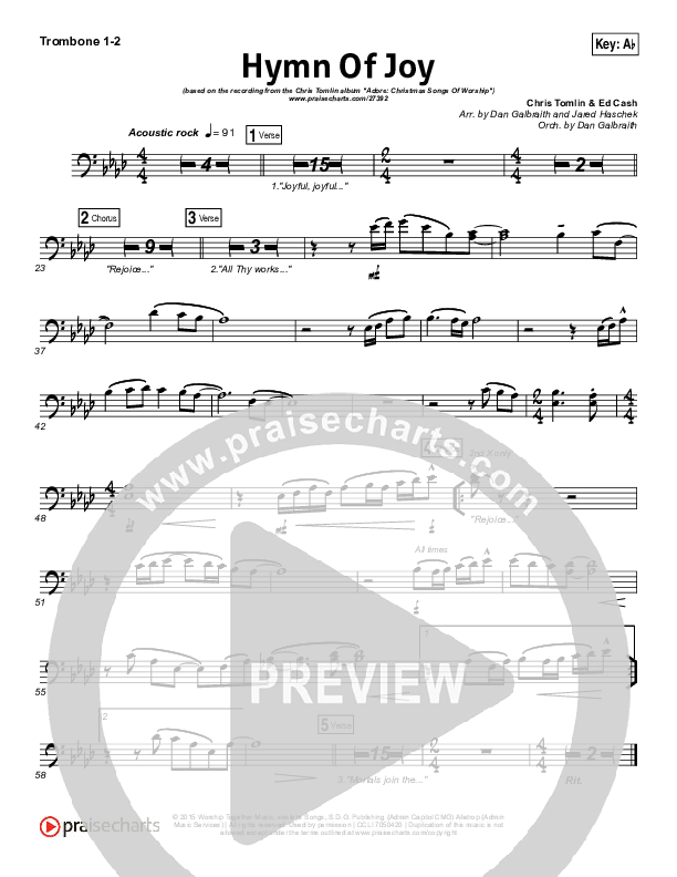 Hymn Of Joy Trombone 1/2 (Chris Tomlin)