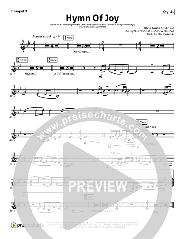 Hymn Of Joy Trumpet 3 (Chris Tomlin)