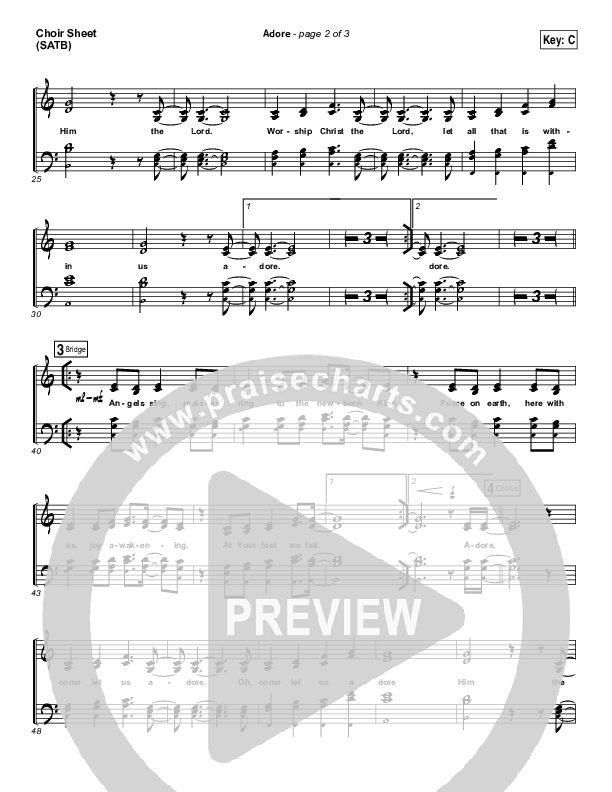 Adore Choir Sheet (SATB) (Chris Tomlin)