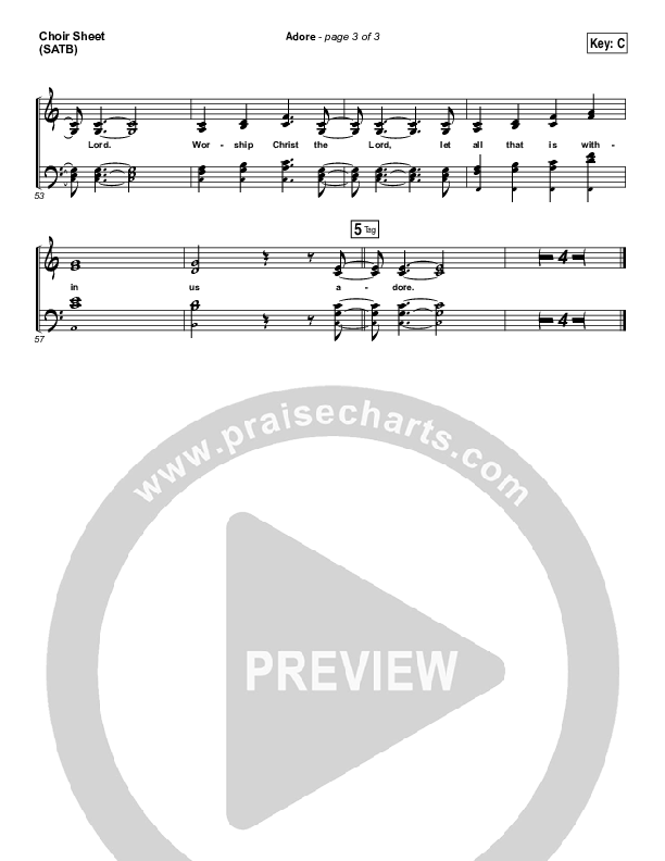 Adore Choir Sheet (SATB) (Chris Tomlin)