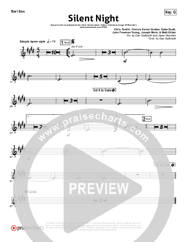 Silent Night Bari Sax (Chris Tomlin / Kristyn Getty)