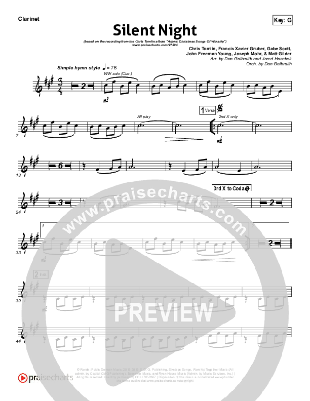 Silent Night Wind Pack (Chris Tomlin / Kristyn Getty)