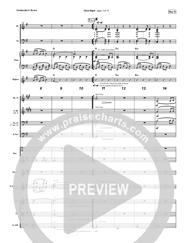 Silent Night Conductor's Score (Chris Tomlin / Kristyn Getty)
