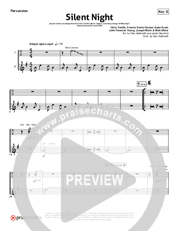 Silent Night Percussion (Chris Tomlin / Kristyn Getty)