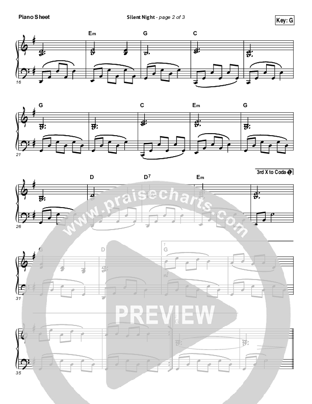 Silent Night Piano Sheet (Chris Tomlin / Kristyn Getty)