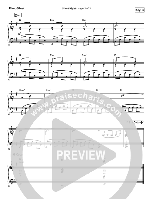 Silent Night Piano Sheet (Chris Tomlin / Kristyn Getty)