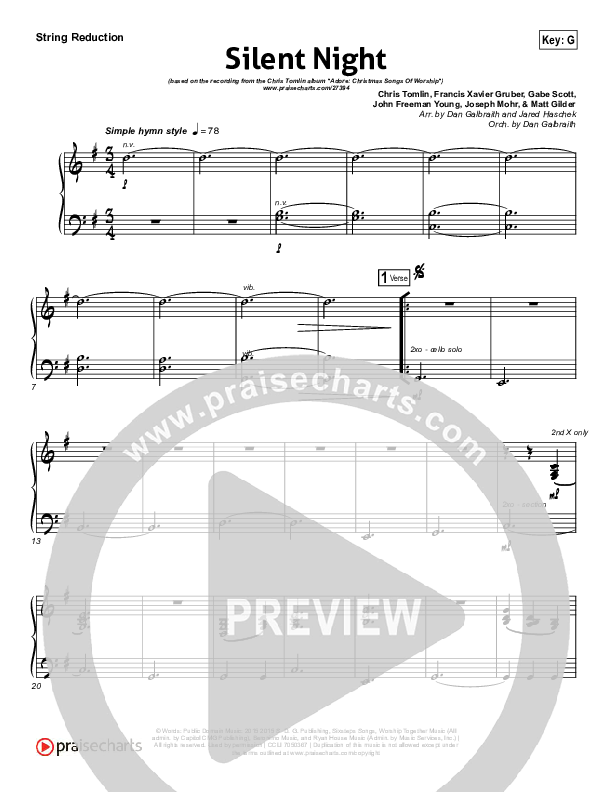 Silent Night String Pack (Chris Tomlin / Kristyn Getty)