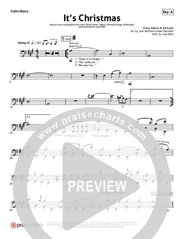 It's Christmas Cello/Bass (Chris Tomlin)