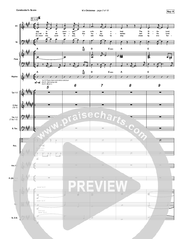 It's Christmas Conductor's Score (Chris Tomlin)