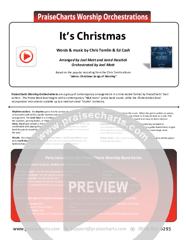 It's Christmas Cover Sheet (Chris Tomlin)