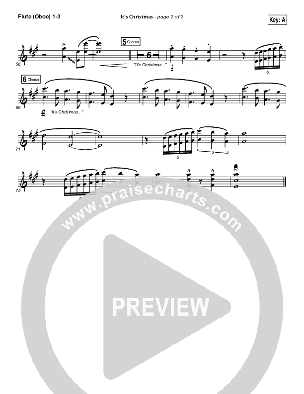 It's Christmas Flute/Oboe 1/2/3 (Chris Tomlin)
