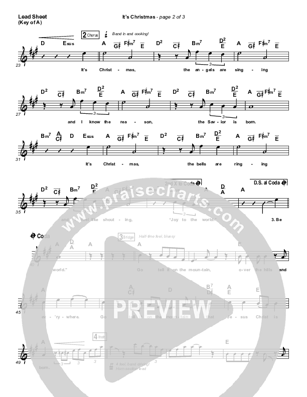 It's Christmas Lead Sheet (Melody) (Chris Tomlin)