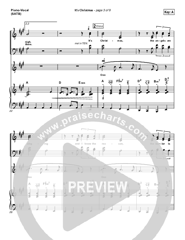 It's Christmas Piano/Vocal (SATB) (Chris Tomlin)