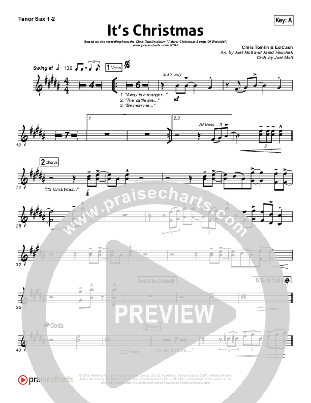 It's Christmas Tenor Sax 1/2 (Chris Tomlin)