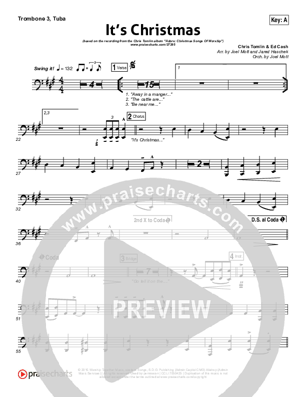 It's Christmas Trombone 3/Tuba (Chris Tomlin)
