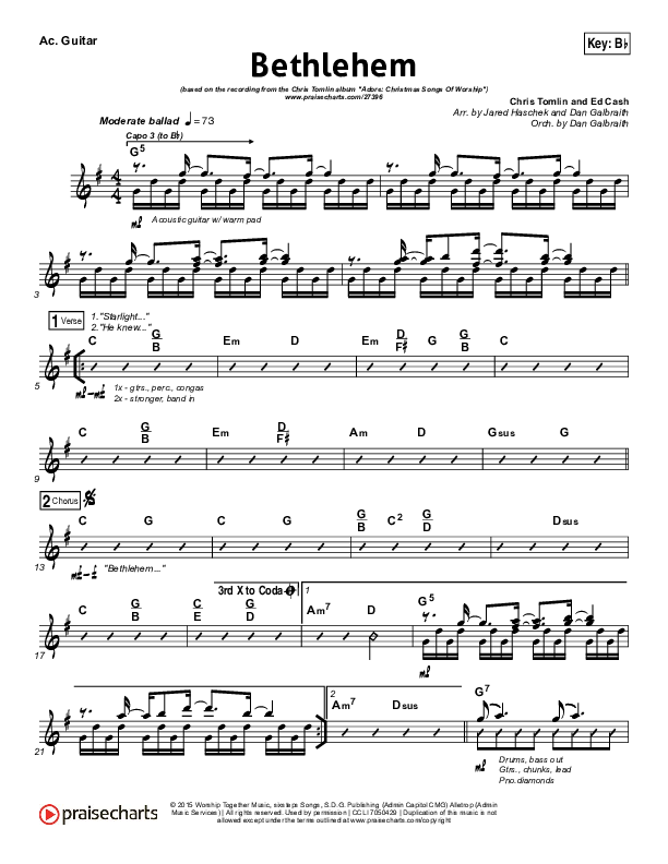 Bethlehem Acoustic Guitar (Chris Tomlin)