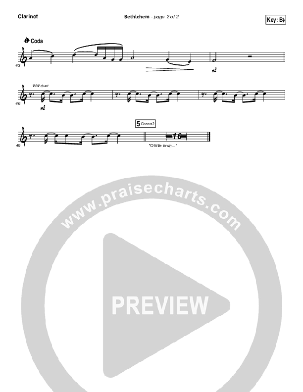 Bethlehem Clarinet (Chris Tomlin)