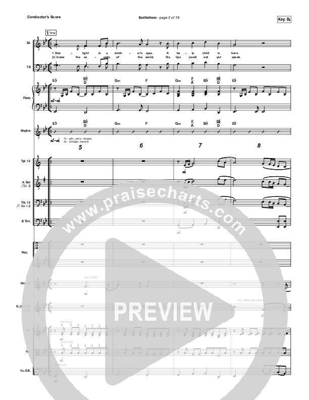 Bethlehem Conductor's Score (Chris Tomlin)