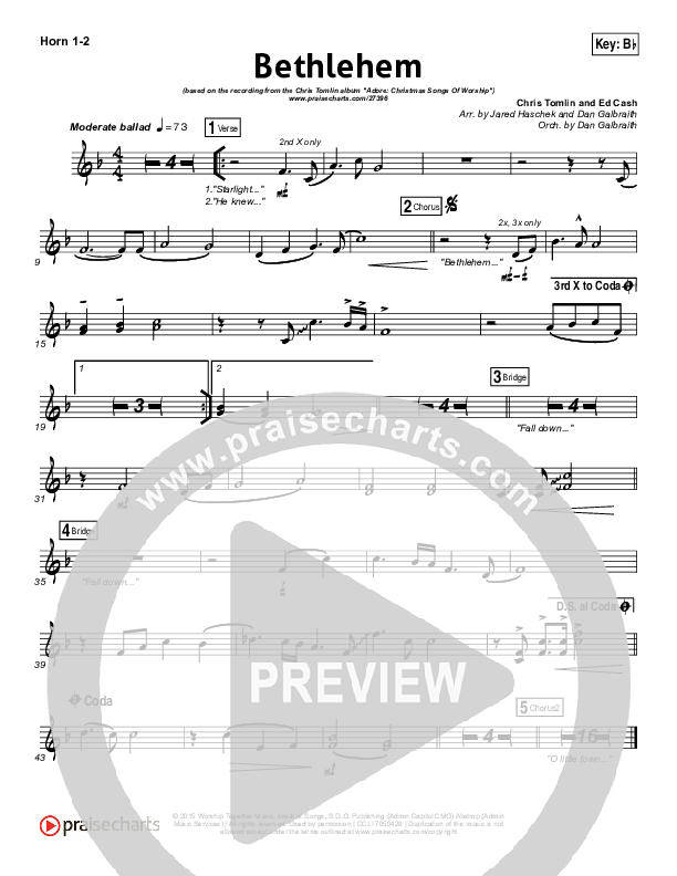 Bethlehem French Horn 1/2 (Chris Tomlin)