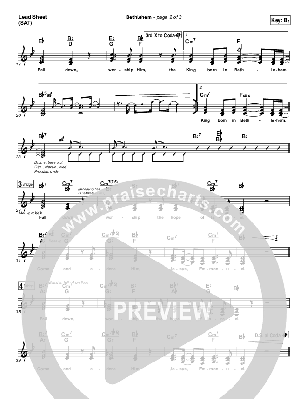 Bethlehem Lead Sheet (SAT) (Chris Tomlin)