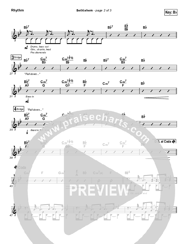 Bethlehem Rhythm Chart (Chris Tomlin)
