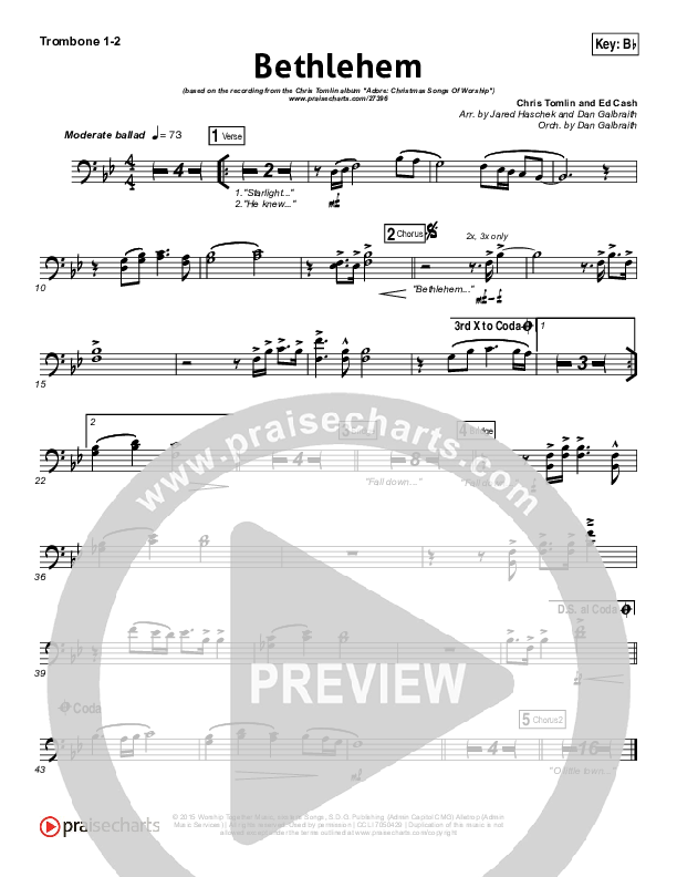 Bethlehem Trombone 1/2 (Chris Tomlin)