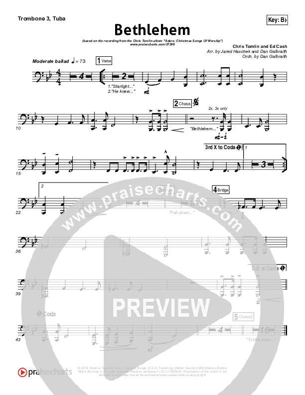 Bethlehem Trombone 3/Tuba (Chris Tomlin)