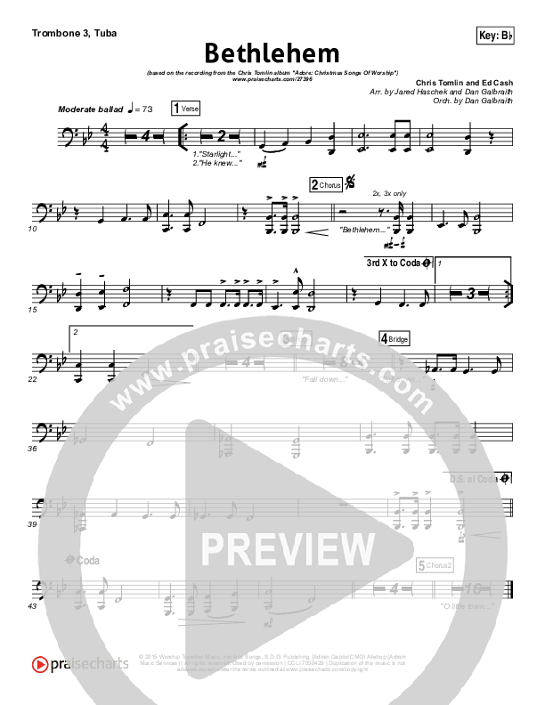 Bethlehem Trombone 3/Tuba (Chris Tomlin)