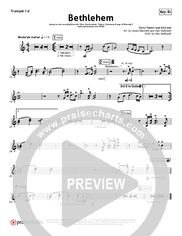 Bethlehem Trumpet 1,2 (Chris Tomlin)