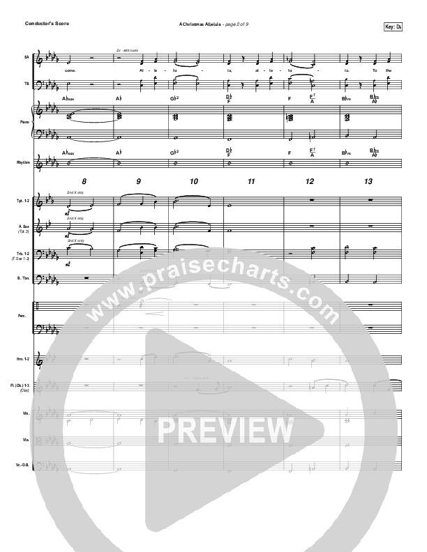 A Christmas Alleluia Conductor's Score (Chris Tomlin / Lauren Daigle / Leslie Jordan)