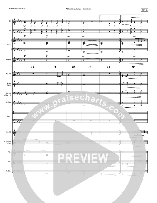 A Christmas Alleluia Conductor's Score (Chris Tomlin / Lauren Daigle / Leslie Jordan)