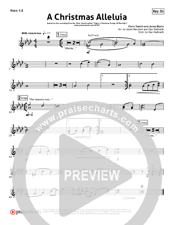 A Christmas Alleluia Brass Pack (Chris Tomlin / Lauren Daigle / Leslie Jordan)