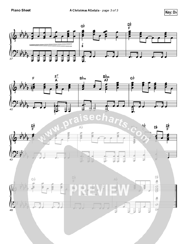 A Christmas Alleluia Piano Sheet (Chris Tomlin / Lauren Daigle / Leslie Jordan)