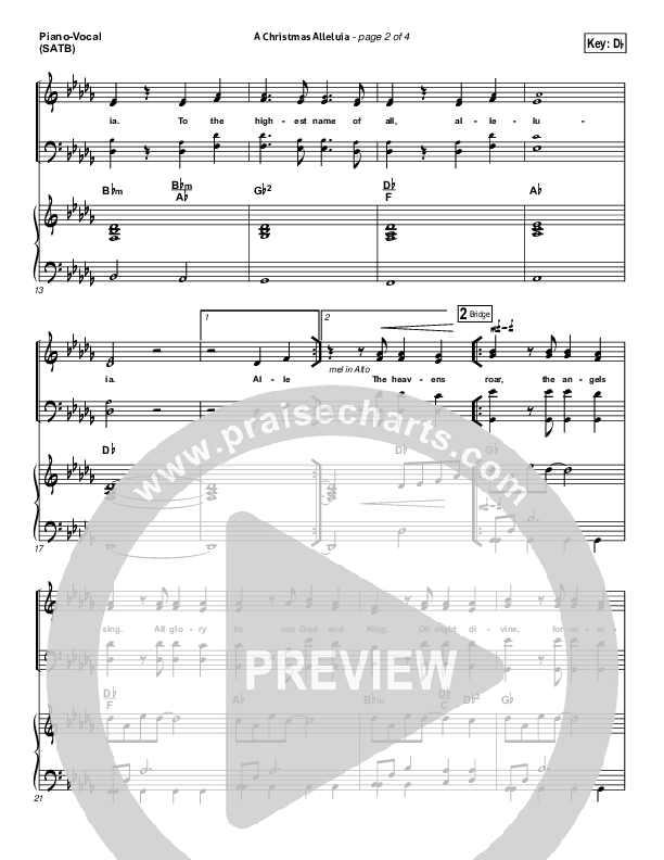 A Christmas Alleluia Piano/Vocal (SATB) (Chris Tomlin / Lauren Daigle / Leslie Jordan)