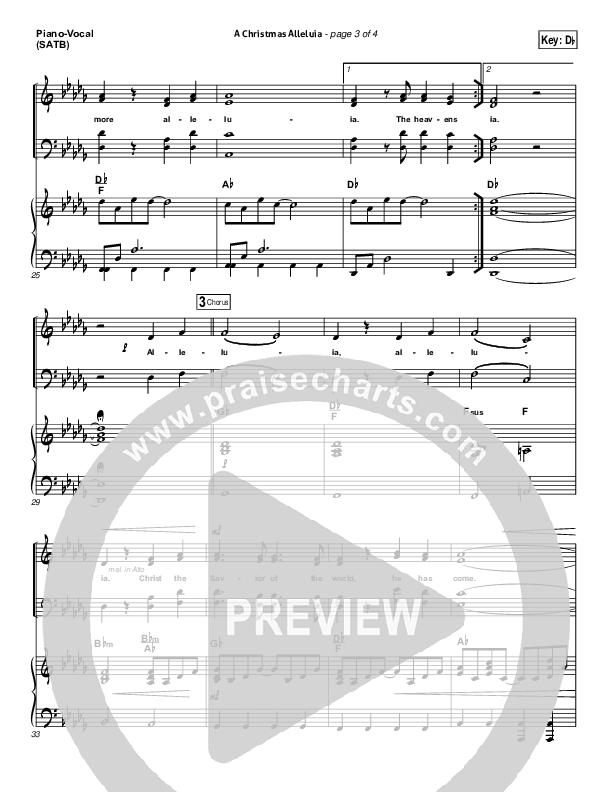 A Christmas Alleluia Piano/Vocal (SATB) (Chris Tomlin / Lauren Daigle / Leslie Jordan)