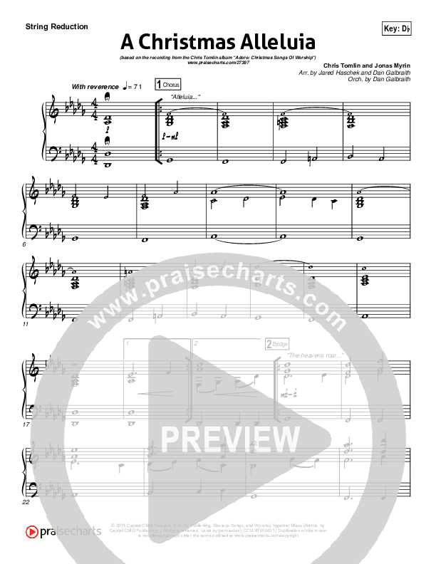 A Christmas Alleluia Synth Strings (Chris Tomlin / Lauren Daigle / Leslie Jordan)