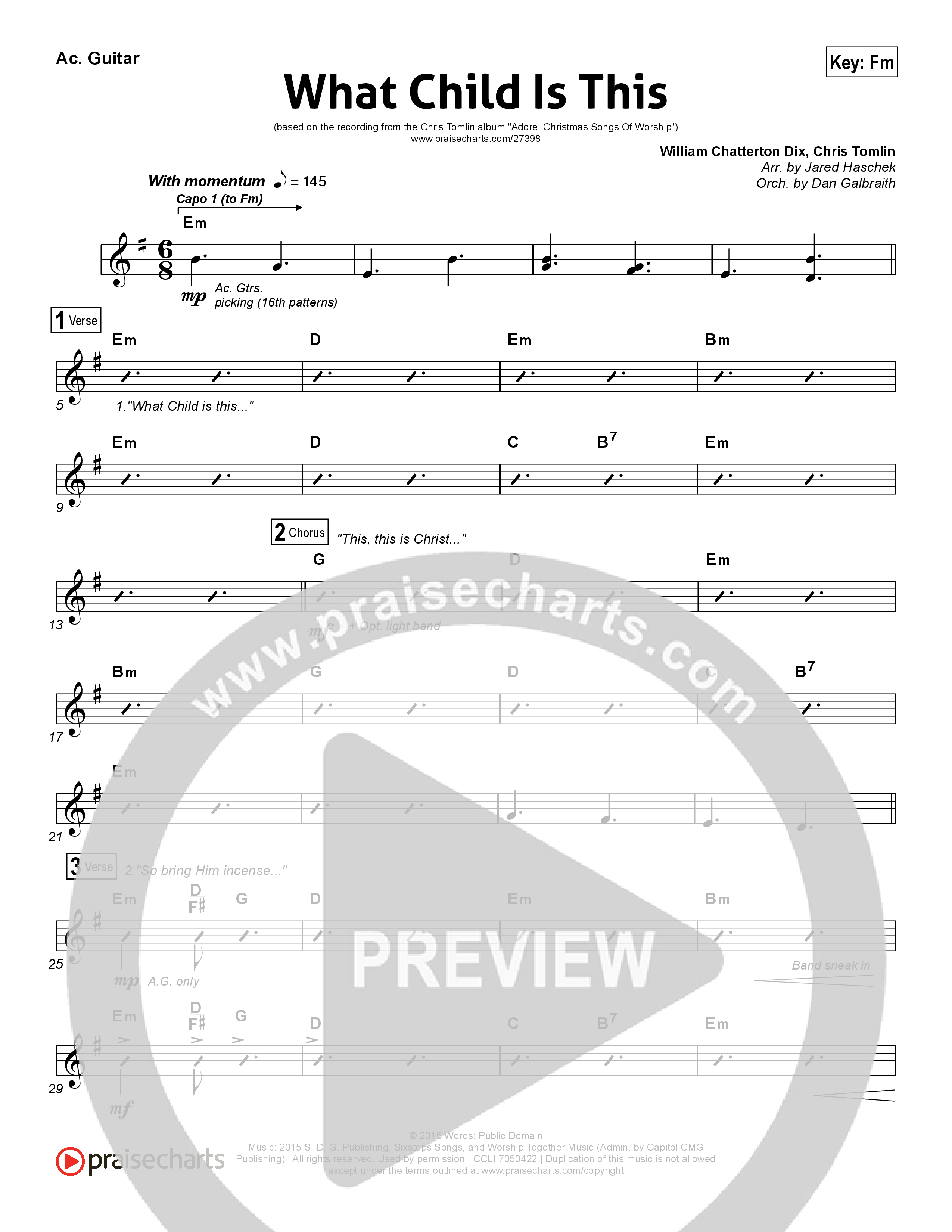 What Child Is This Rhythm Chart (Chris Tomlin / All Sons & Daughters)