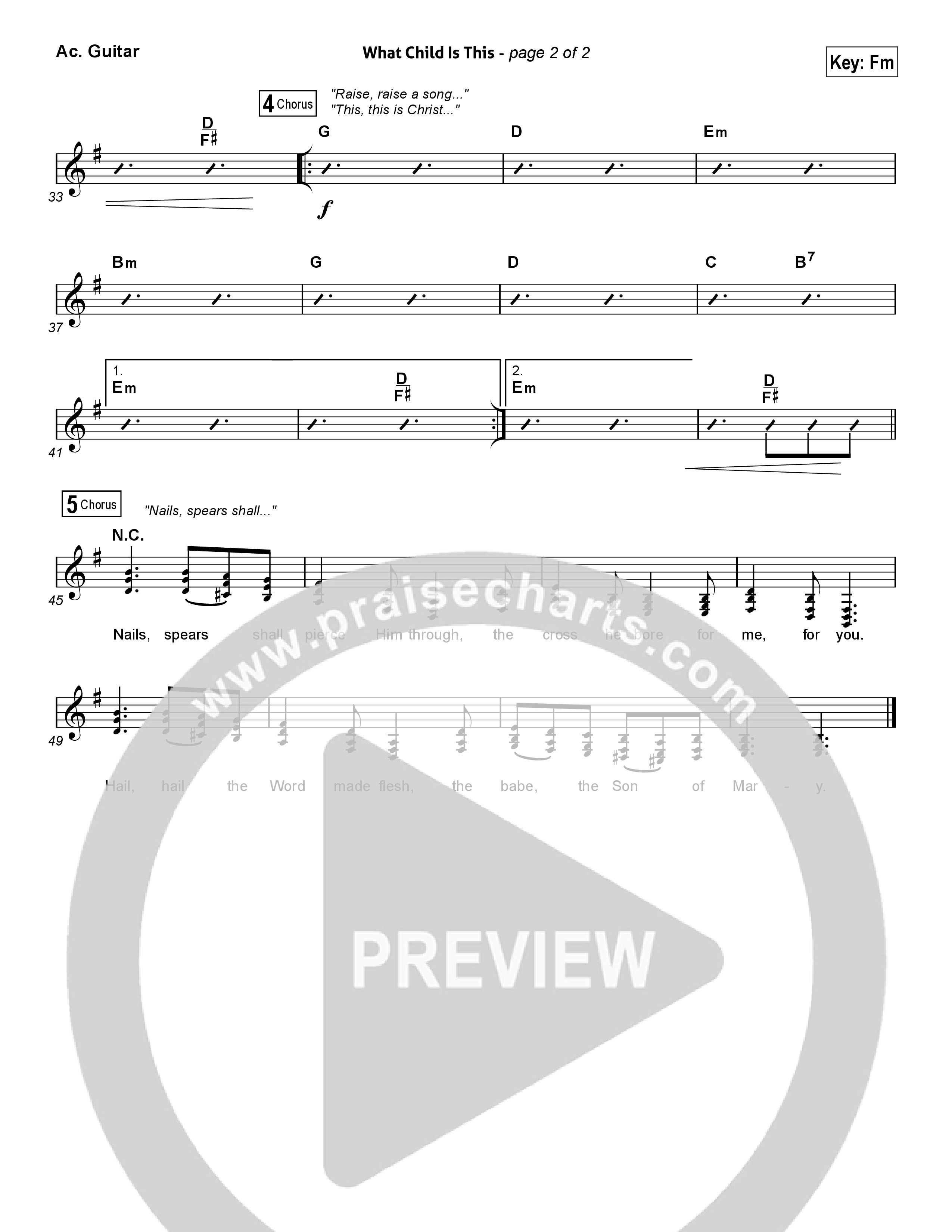 What Child Is This Acoustic Guitar (Chris Tomlin / All Sons & Daughters)