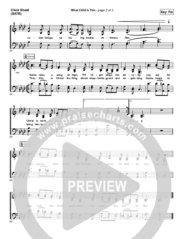 What Child Is This Choir Sheet (SATB) (Chris Tomlin / All Sons & Daughters)