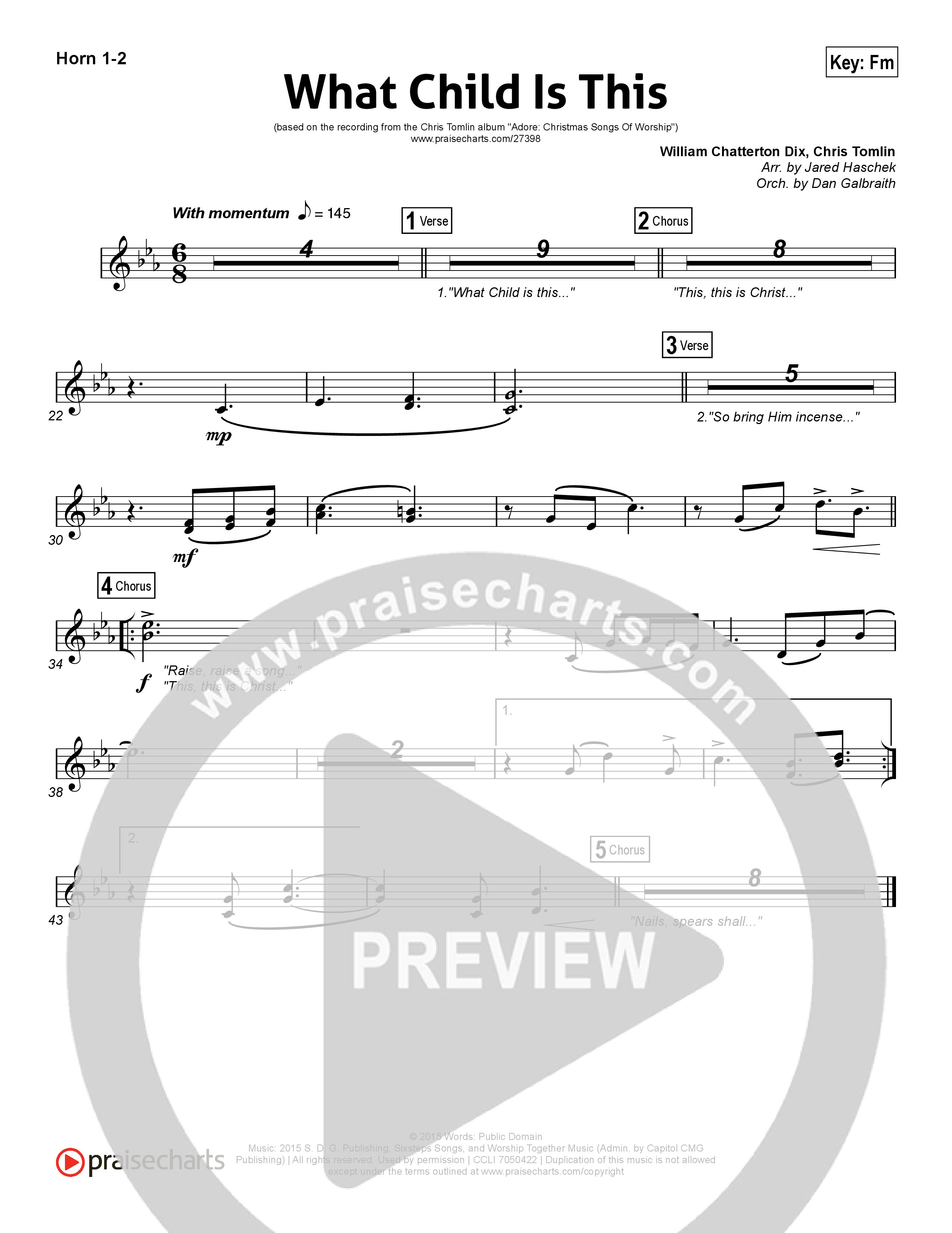 What Child Is This French Horn 1/2 (Chris Tomlin / All Sons & Daughters)