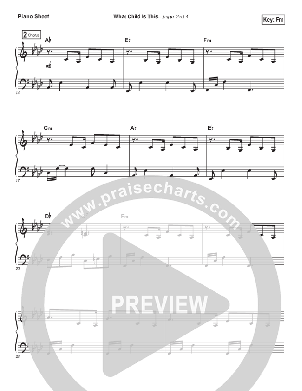 What Child Is This Piano Sheet (Chris Tomlin / All Sons & Daughters)