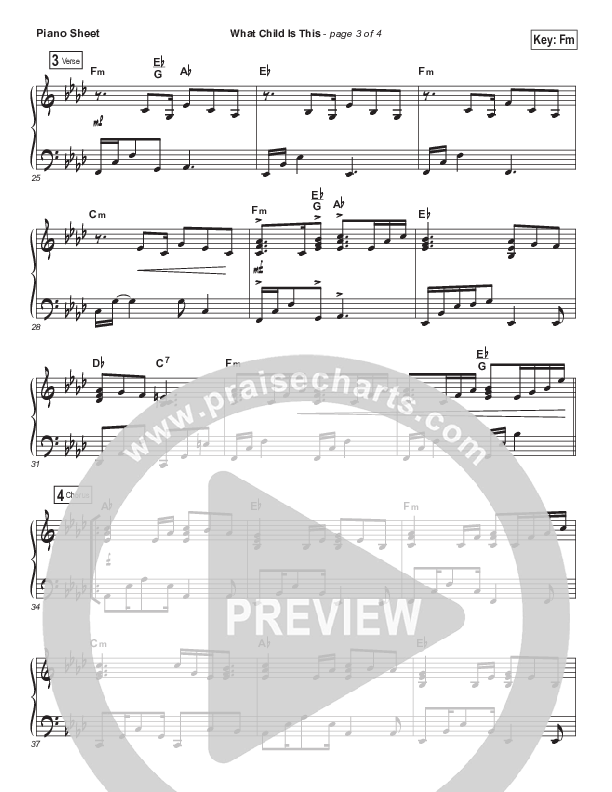 What Child Is This Piano Sheet (Chris Tomlin / All Sons & Daughters)