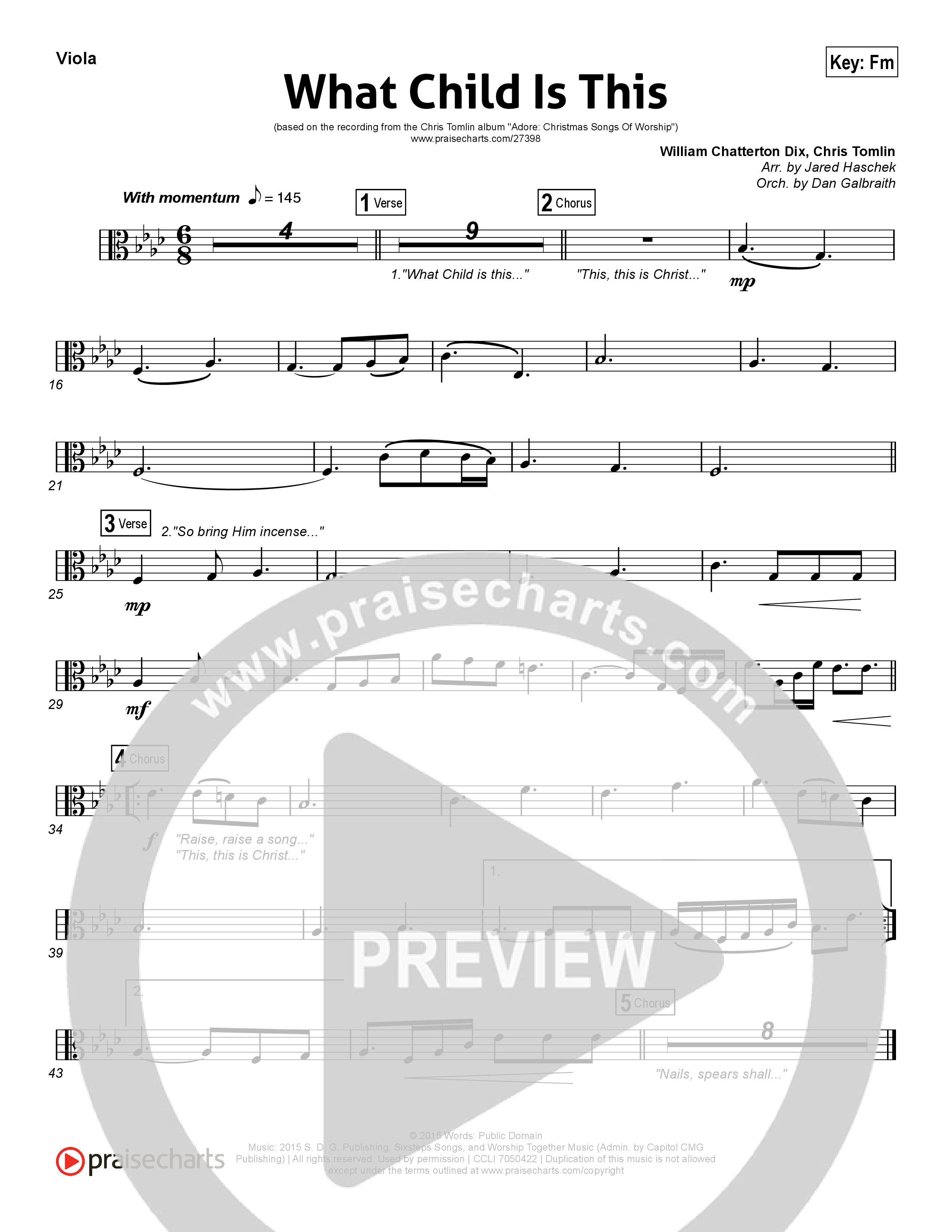 What Child Is This Viola (Chris Tomlin / All Sons & Daughters)