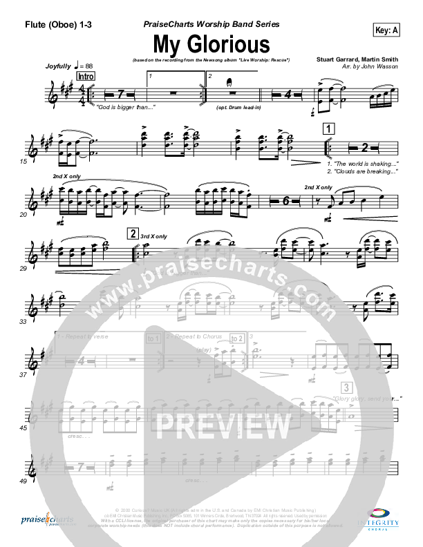 My Glorious Flute/Oboe 1/2/3 (Newsong)