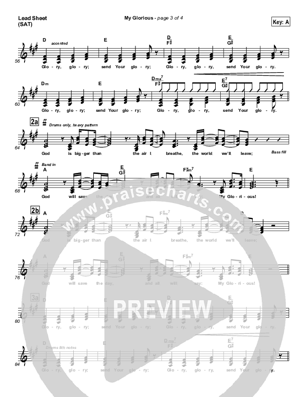 My Glorious Lead Sheet (SAT) (Newsong)