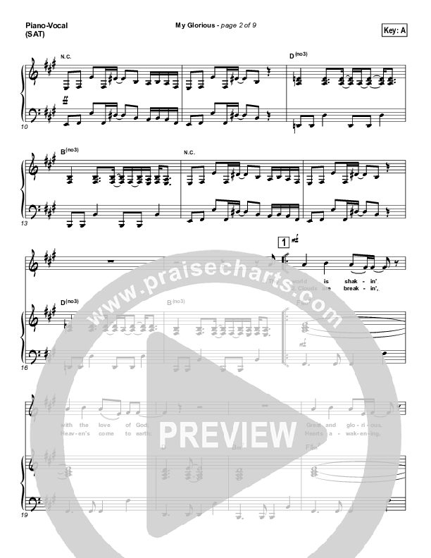 My Glorious Piano/Vocal Pack (Newsong)