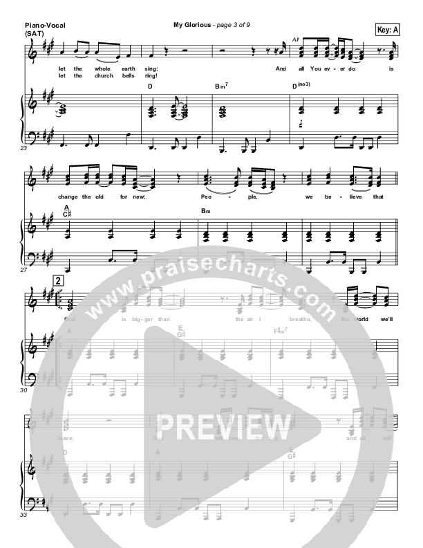 My Glorious Piano/Vocal Pack (Newsong)