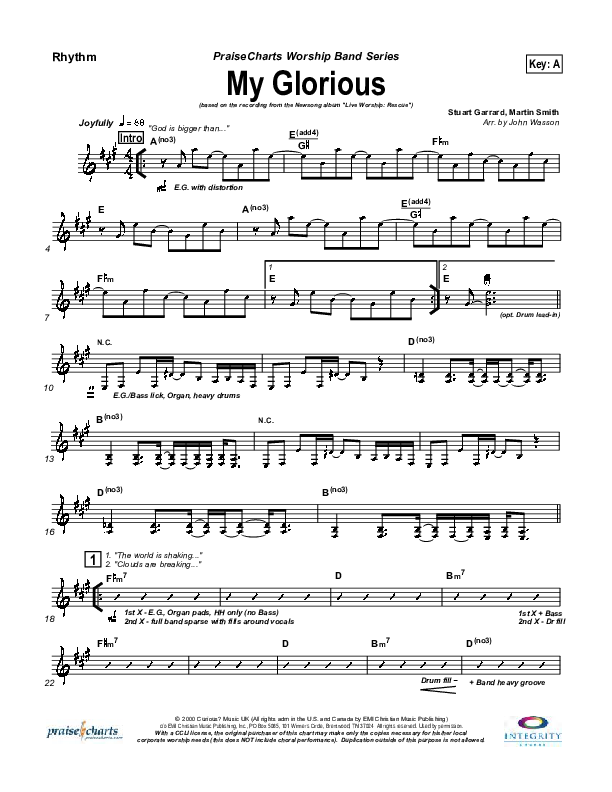 My Glorious Rhythm Chart (Newsong)