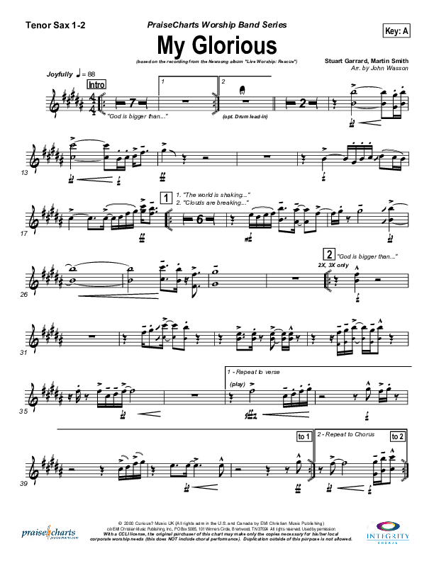 My Glorious Tenor Sax 1/2 (Newsong)